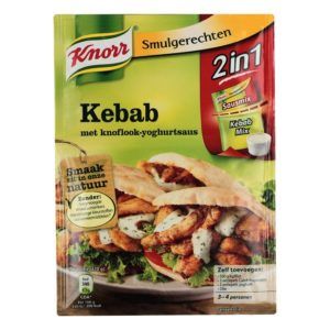 Kebab smaakstoffen in verpakking van het merk Knorr